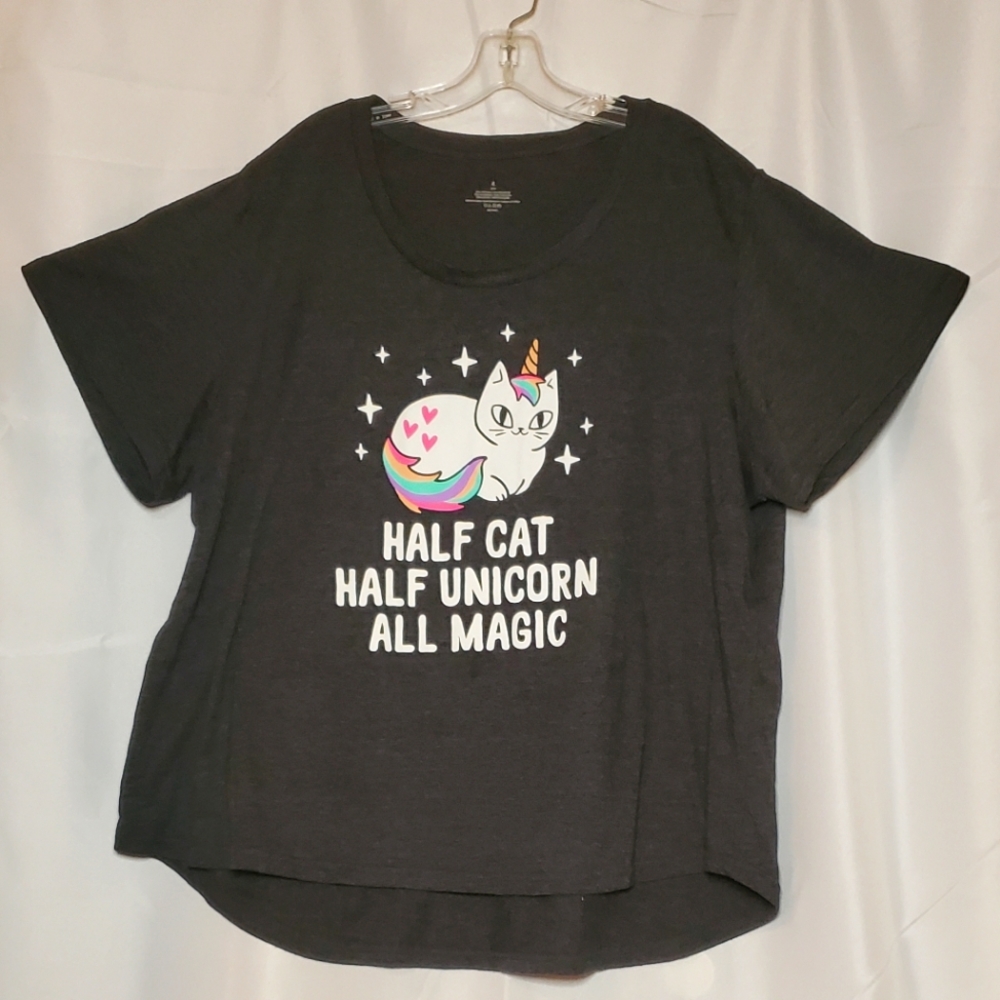 Zulily Half Cat Half Unicorn All Magical Tee Shirt